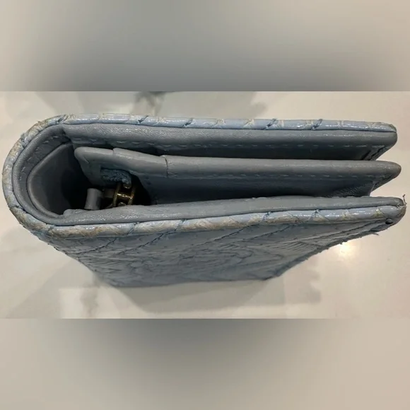 Gucci GG Marmont Powder Blue Snakeskin bifold wallet w/COA - Picture 6 of 12